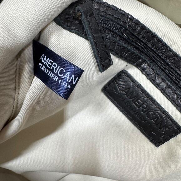 American Leather Co Black Tooled Cleveland Backpack Travel Bag Purse Boho - Picture 8 of 9